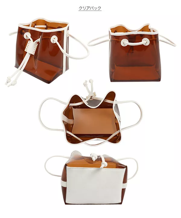 巾着セットクリアコンビバッグ [B1355] - レディース