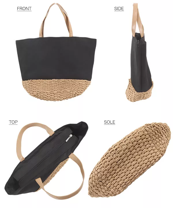 キャンバス×カゴバッグ [B1446]