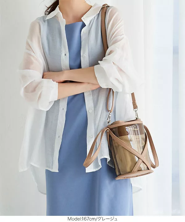 2点セット 巾着INクリアクロスバケツバッグ [B1479