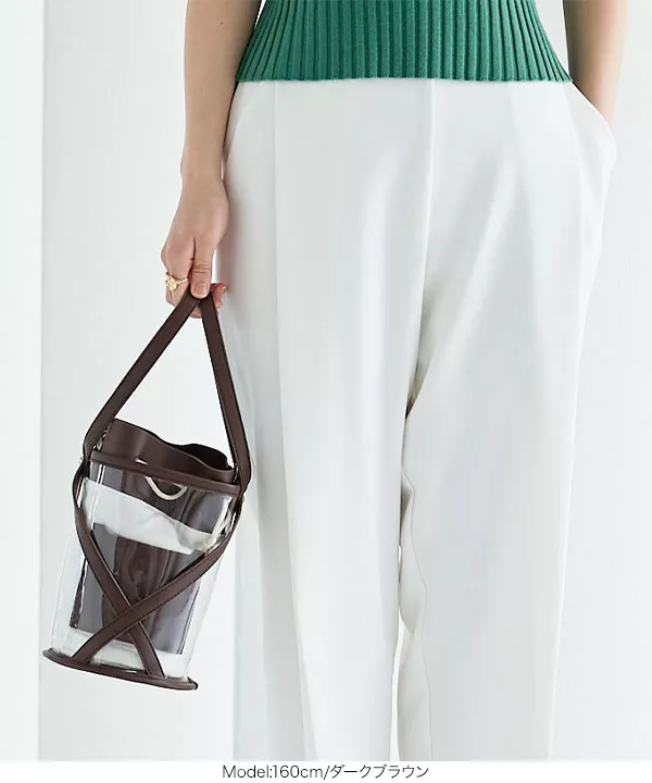 キュービック巾着バッグ 2点セット 巾着INクリアクロスバケツバッグ [B1479