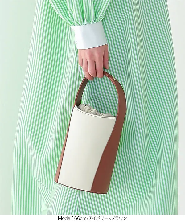 キャンバス×フェイクレザーバッグ [B1486] - レディースファッション