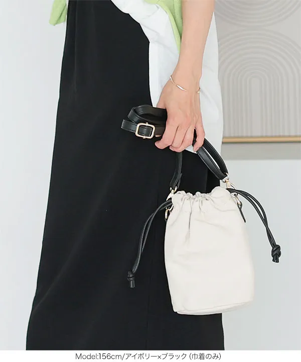 キャンバス×フェイクレザーバッグ [B1486] - レディースファッション