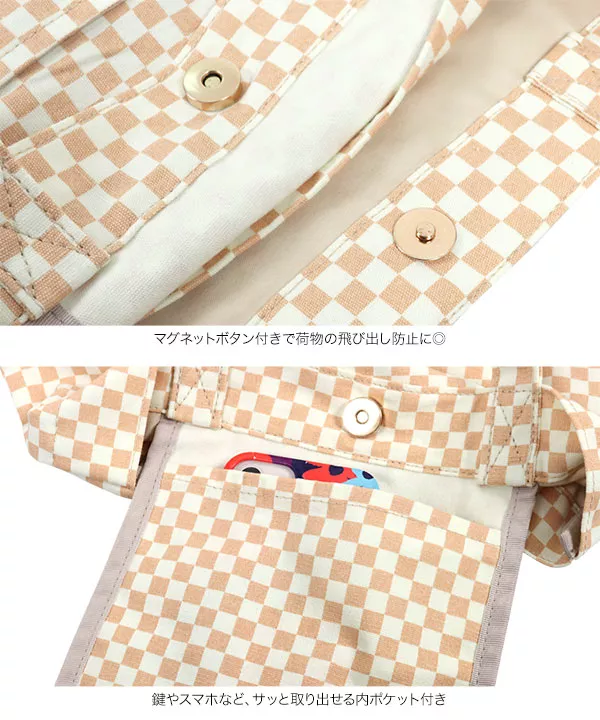 チェック柄トートバッグ 専用出品 楽天市場】チェックロゴプリントトートバッグ [B1497] 鞄 バッグ