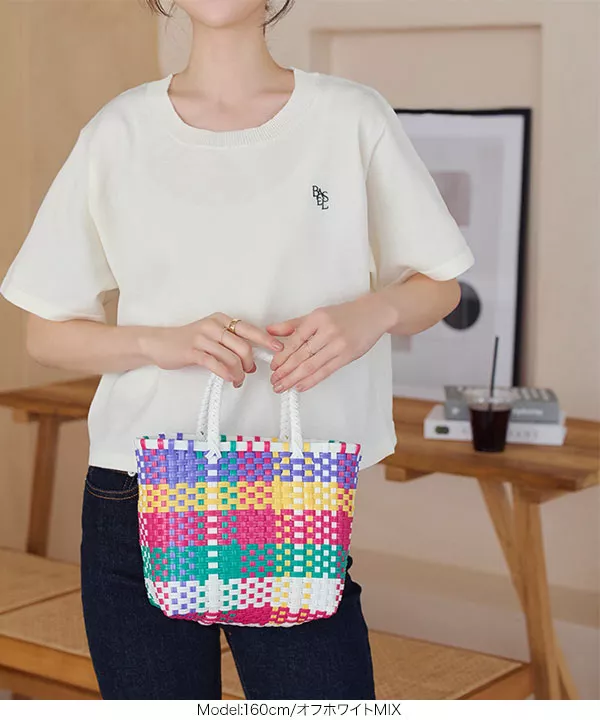 デニムリメイクバッグ　ビニールバッグ　バッグインバッグ　迷彩 バッグインバッグ付きカラフルビニールバッグ [B1541] | SALE