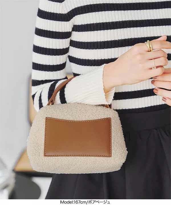選べる2素材 2ハンドルミニバッグ [B1542] - レディースファッション