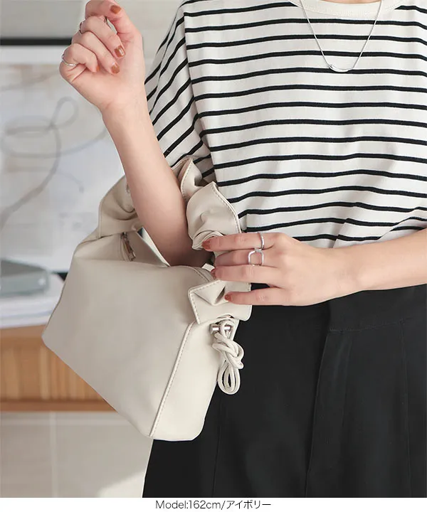 ギャザーハンドルスクエアバッグ [B1559] - レディースファッション