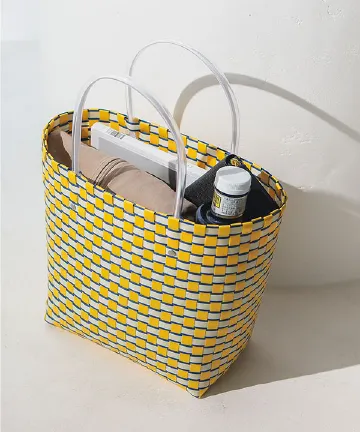 テープ編み込みバッグ [B1566]