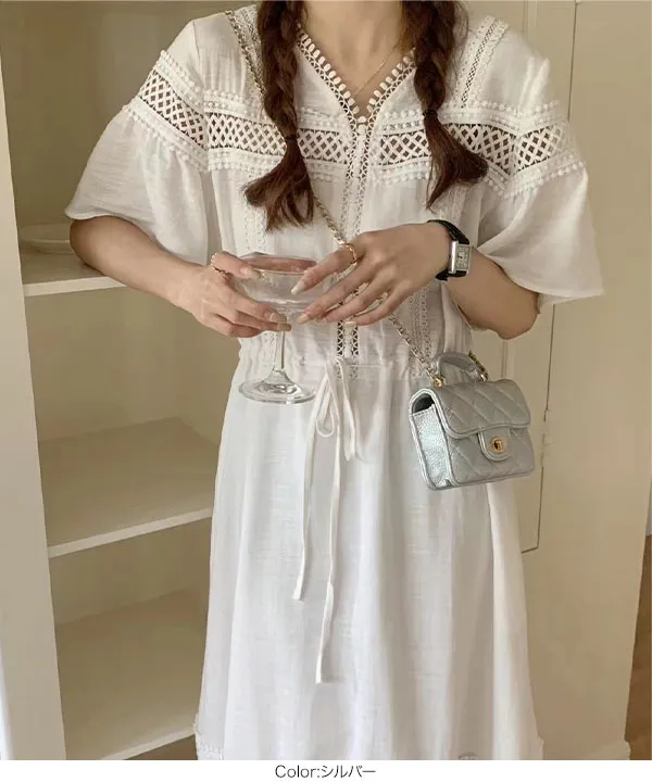 Fawn フォーン パネルフロントフラップチェーンハンドルバッグ