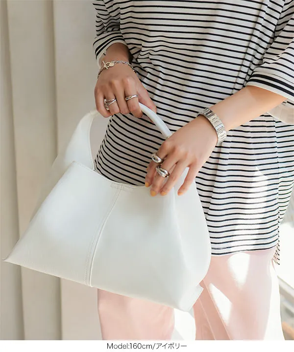 ソフトフェイクレザーワンハンドルバッグ [B1587] - レディース