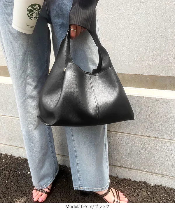 ソフトフェイクレザーワンハンドルバッグ [B1587] - レディース