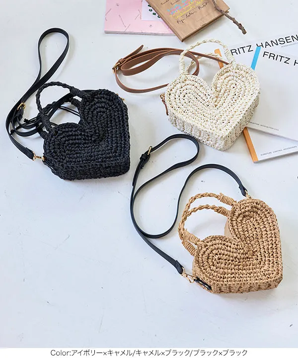 レディース　かごバック かごバッグ カゴバッグ 2way レースデザイン ストローショルダー