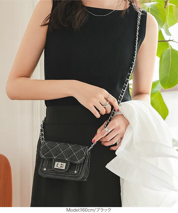 関税・送料込み【  Jeans】チェーンバッグ ファッションレター Fashion Letter チェーンショルダー