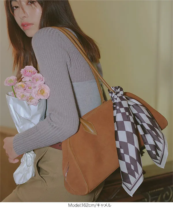 スウェードショルダーボストンバッグ [B1641] - レディース