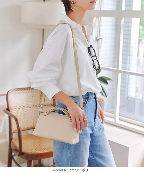 ステッチデザインハンドルバッグ [B1644] - レディースファッション