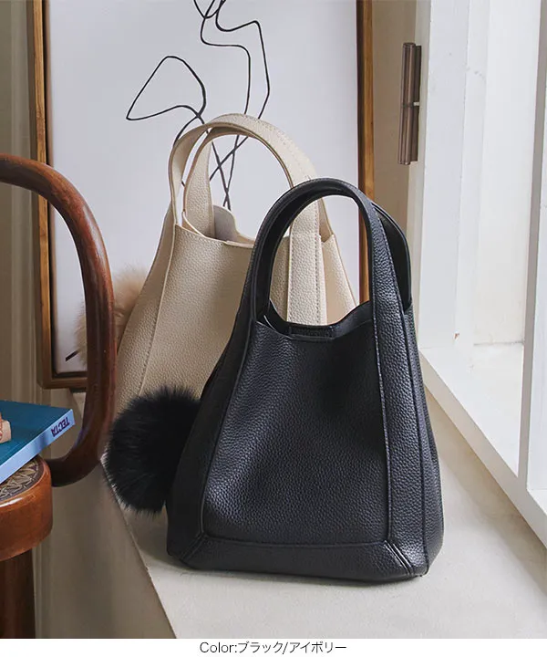 ファーチャーム付きスクエアバッグ [B1650] - レディースファッション