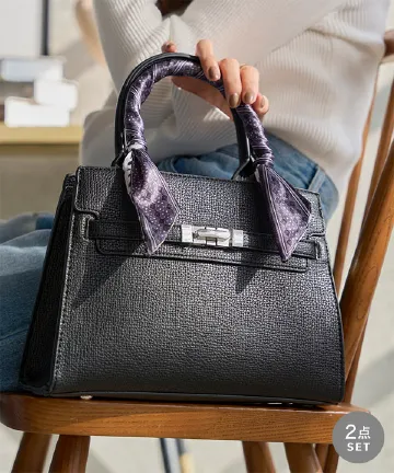 リボンスカーフ付きスクエアバッグ [B1652]