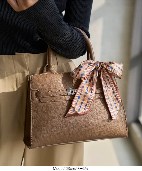 リボンスカーフ付きスクエアバッグ [B1652] - レディースファッション