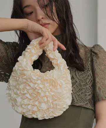 サテンフリル オケージョンバッグ [B1669]