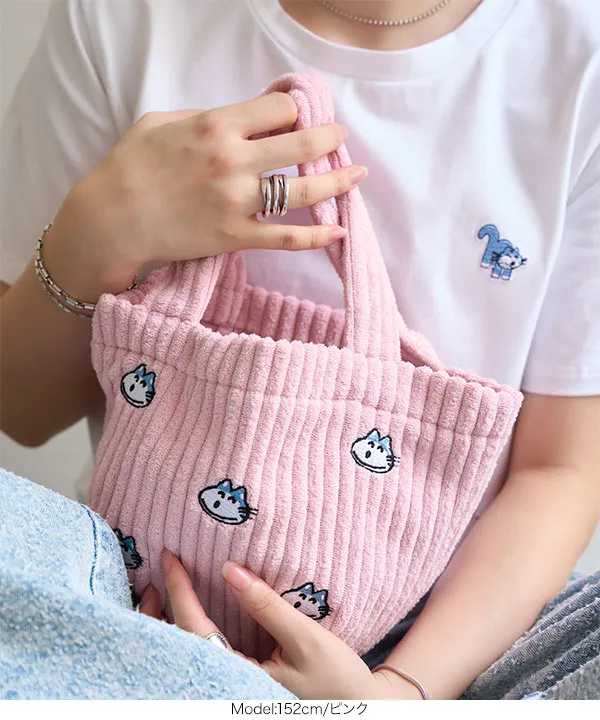 [ 11ぴきのねこコラボ ] 刺繍ミニトートバッグ [B1685]