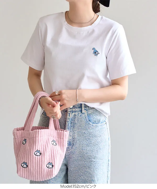 [ 11ぴきのねこコラボ ] 刺繍ミニトートバッグ [B1685]