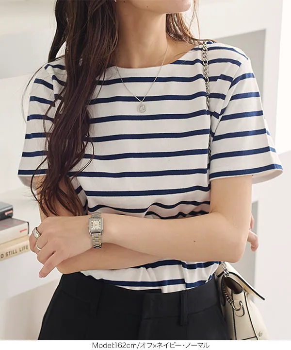 選べるデザイン コットン100％ ベーシックボーダー半袖Tシャツ [C2104]