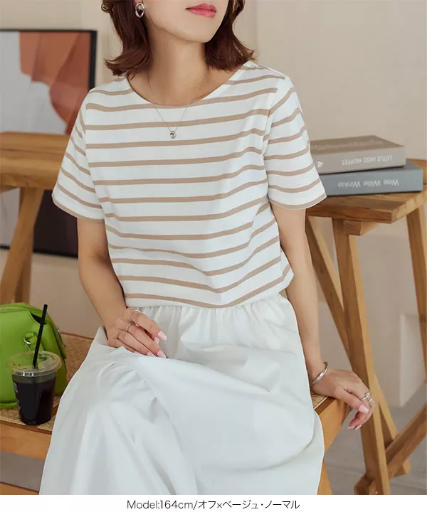 選べるデザイン コットン100％ ベーシックボーダー半袖Tシャツ [C2104]