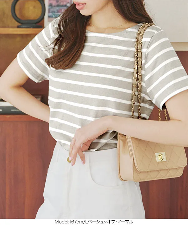 選べるデザイン コットン100％ ベーシックボーダー半袖Tシャツ [C2104]