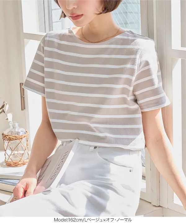選べるデザイン コットン100％ ベーシックボーダー半袖Tシャツ [C2104