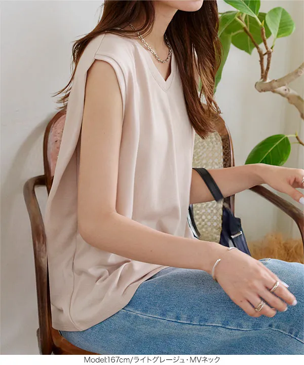 選べる2タイプ タックノースリーブカットソー [C2322] | トップス全品