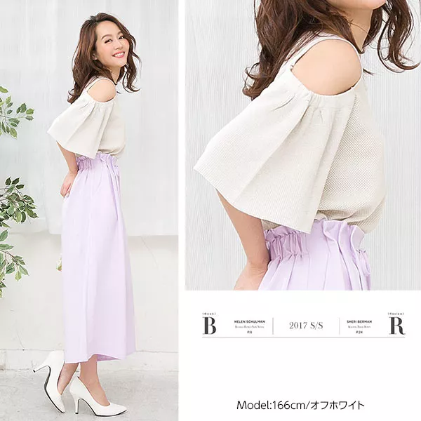 肩開きフレア袖ニットトップス [C2543] - レディース