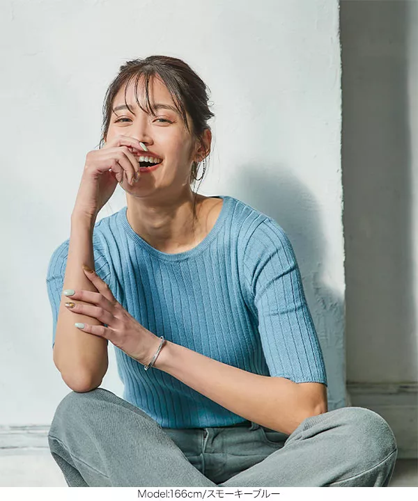 レペット リブ ショートトップス M miniministore ショート丈トップス へそ出し リブニット