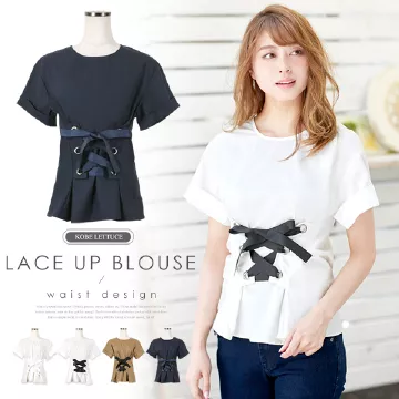 ウエストレースアップブラウス [C2819]  　