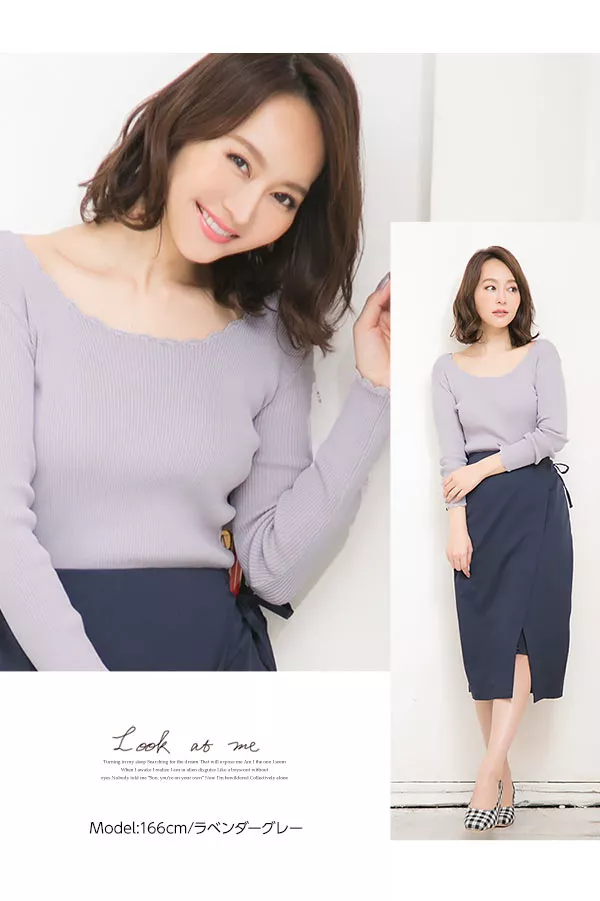 CELFORD♡スカラップカラーリブニット 楽天市場】CELFORD セルフォード（ニット・セーター｜トップス