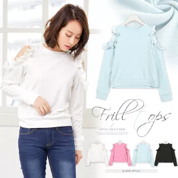 肩開きフリルトップス [C3074]  　