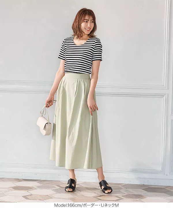 選べる2ネック前身二重半袖Tシャツ [C365D]  　