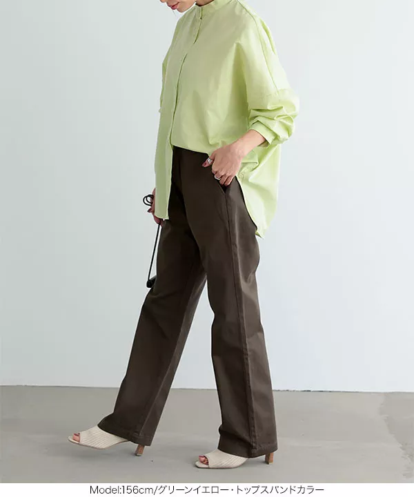 イシカワラボ 新品 大人のバンドカラーシャツとカーゴパンツ バンドカラーシャツトップスorワンピース [C381G] - レディース