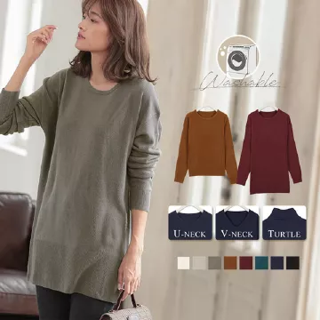 [ トップス/チュニック ]ネックが選べるドロップショルダーニット [ C3400 ]  　