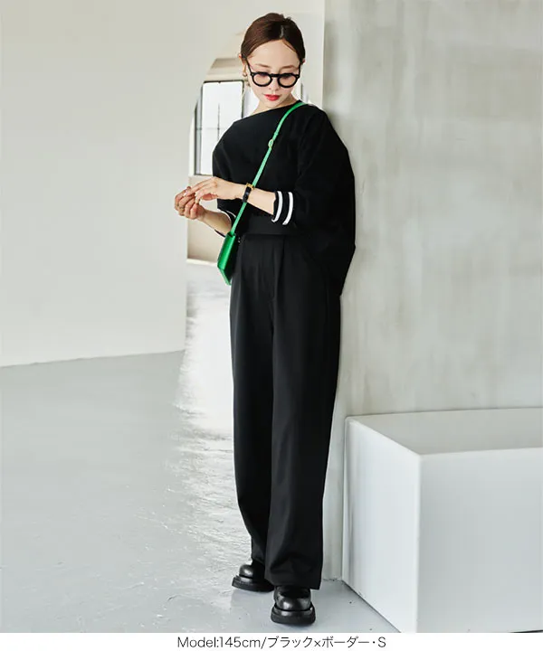 田中亜希子さんコラボ ]選べる3サイズ ヘビーウェイトボートネックプル