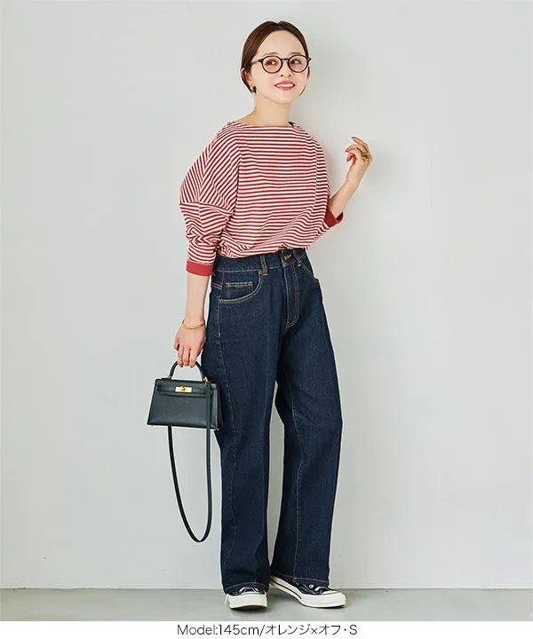 田中亜希子さんコラボ ]選べる3サイズ ヘビーウェイトボートネックプル