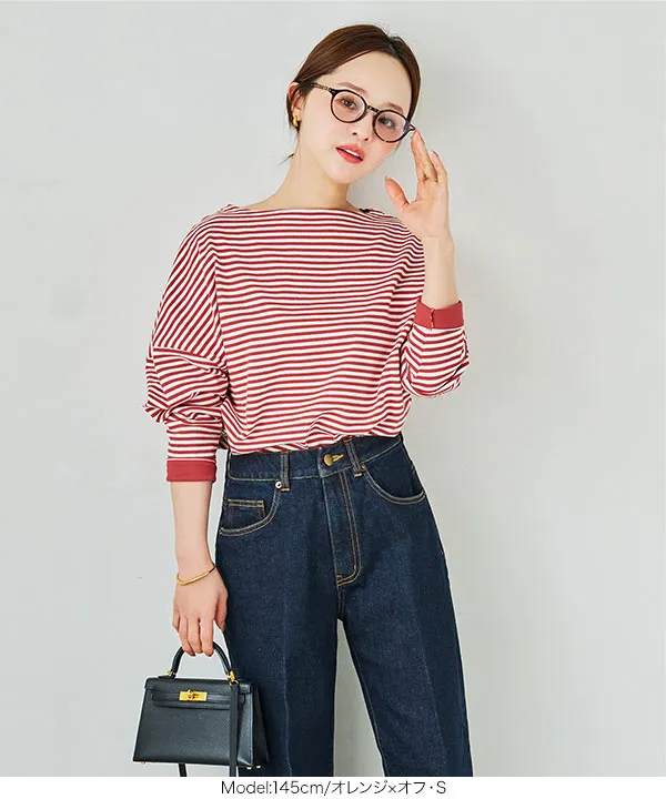 田中亜希子さんコラボ ]選べる3サイズ ヘビーウェイトボートネックプル