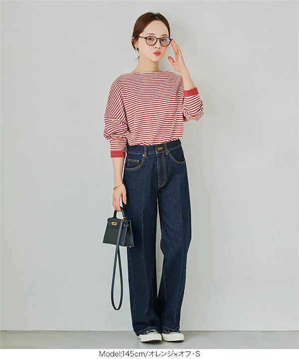 田中亜希子さんコラボ ]選べる3サイズ ヘビーウェイトボートネックプル