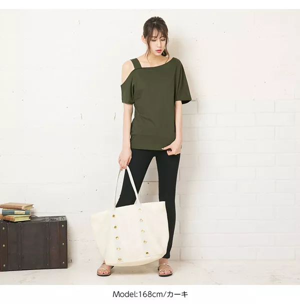 ワンショルダーカットトップス [C3428]　 | トップス全品送料無料！9/11(金)18:00〜9/14(月)朝11:59まで