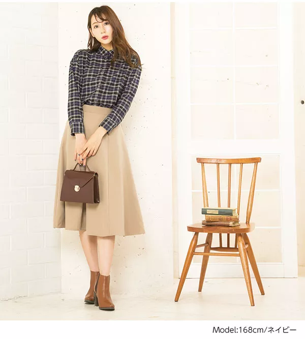 ボックスボタンダウンチェックシャツ [C3438]  　 | トップス全品送料無料！9/11(金)18:00〜9/14(月)朝11:59まで