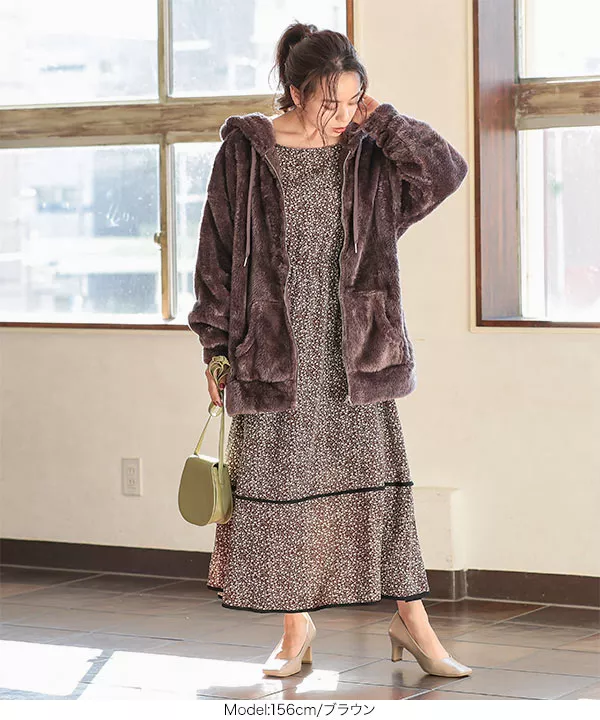 tralala ボーダーパーカーワンピース ♥ タックフレア裏起毛パーカーワンピース[pm233] | レディース