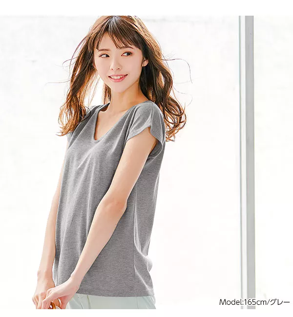 [ ASELEAR ]汗染み防止前後2WAYTシャツ [C3617]  　 | トップス全品送料無料！9/11(金)18:00〜9/14(月)朝11:59まで