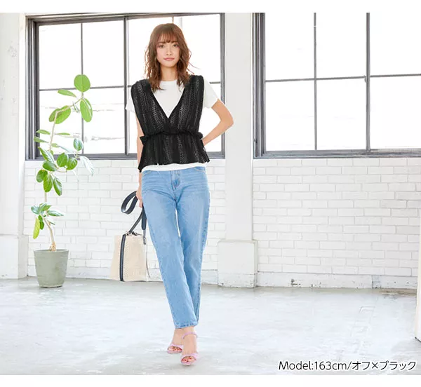 レースビスチェ＋Tシャツセット [C3676]  　 | トップス全品送料無料！9/11(金)18:00〜9/14(月)朝11:59まで