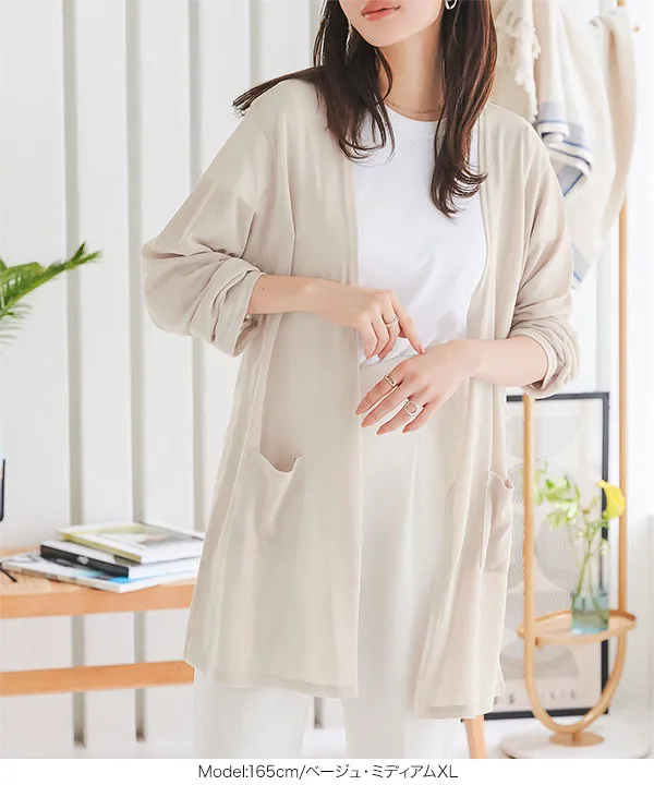 M L XL ］ 選べる3丈 シアーニットカーディガン [C3703