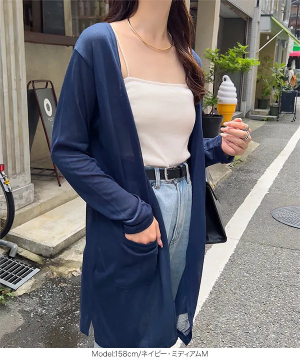 M L XL ］ 選べる3丈 シアーニットカーディガン [C3703] - レディース