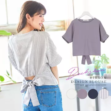 バックリボン付きブラウス [C3798]  　