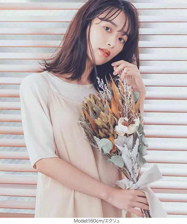 近藤千尋さんコラボ ]編み地切り替えサマーニット [C3854